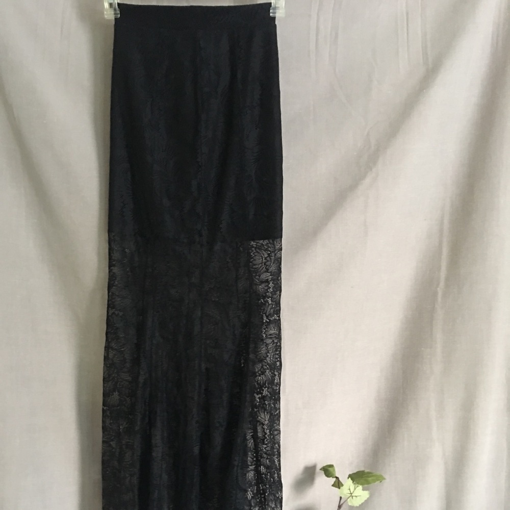 Black skirt with lace overlay